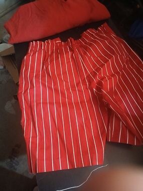 Red Pinstripe Shorts